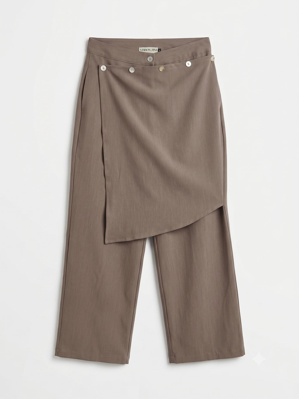 Asymmetric Nutmeg Linen Pants