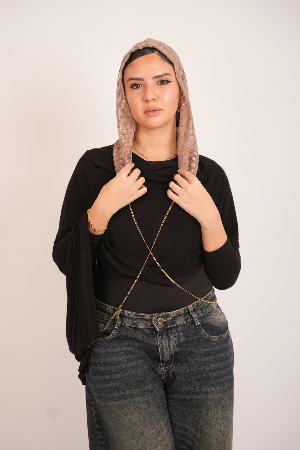 Evening Balaclava in Beige