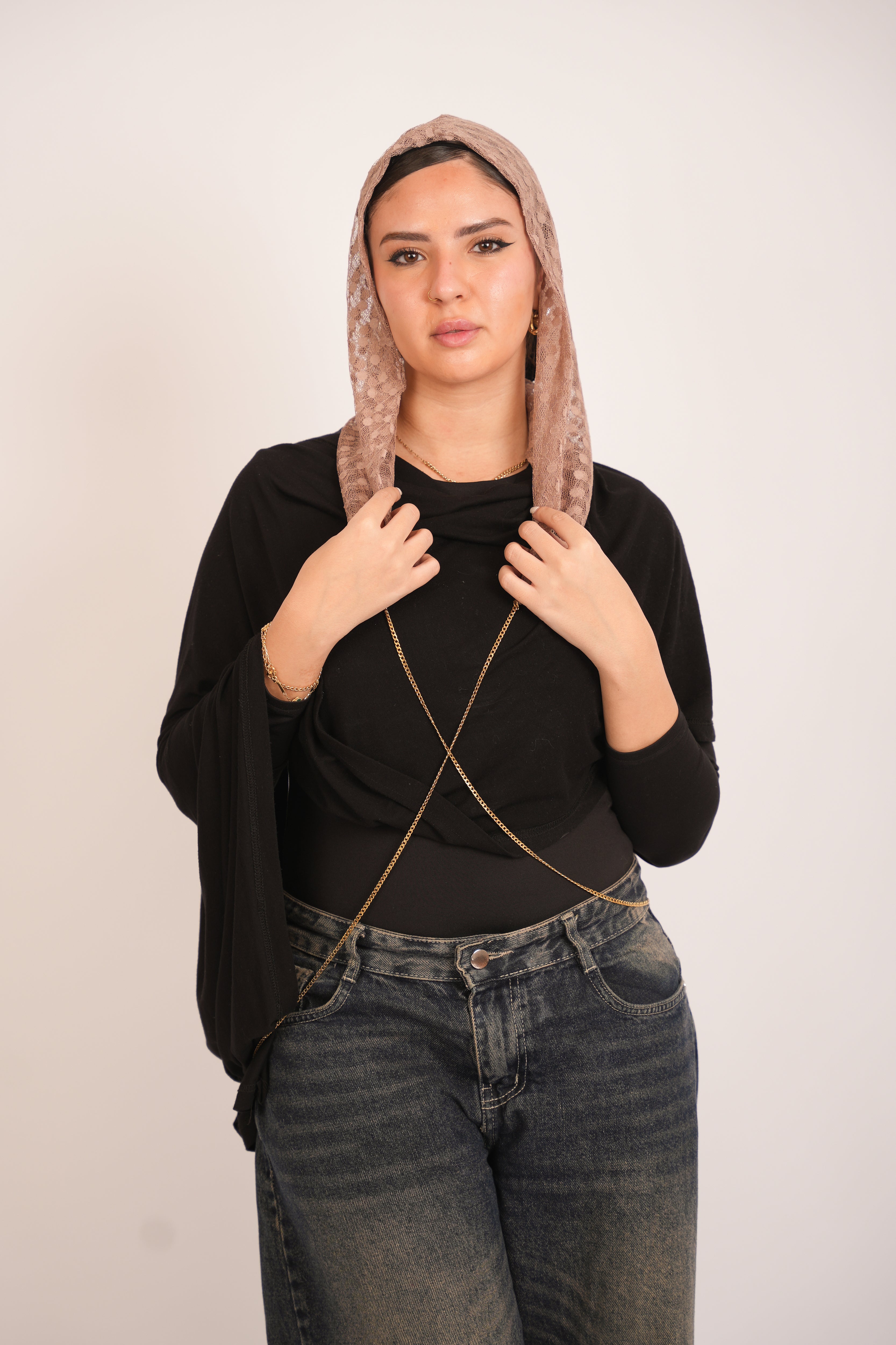 Evening Balaclava in Beige